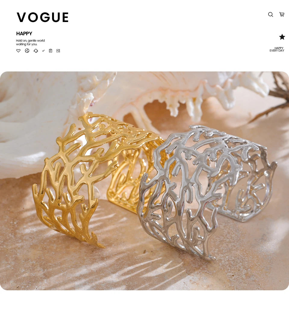 Golden Reef Cuff Bracelet