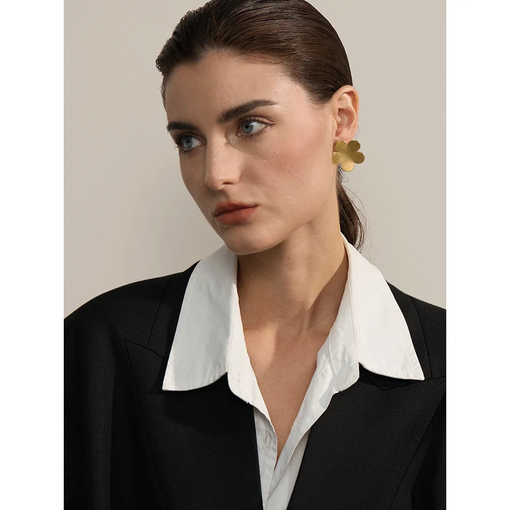 Gold Flower Earrings