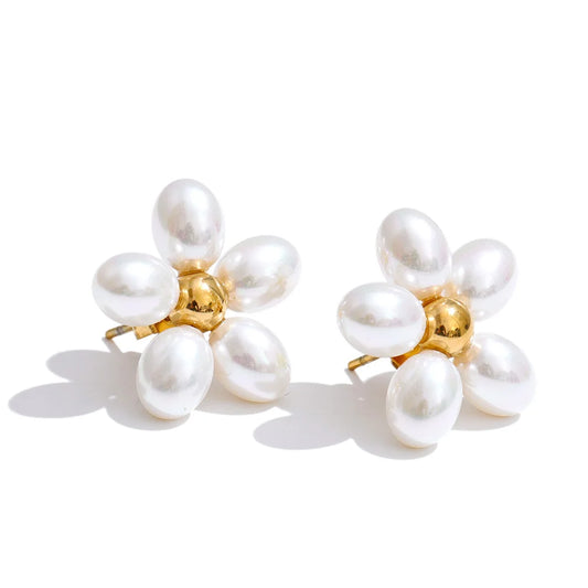 Pearls Flower Earrings
