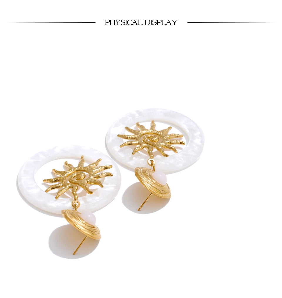 Sun & Pearl Earrings