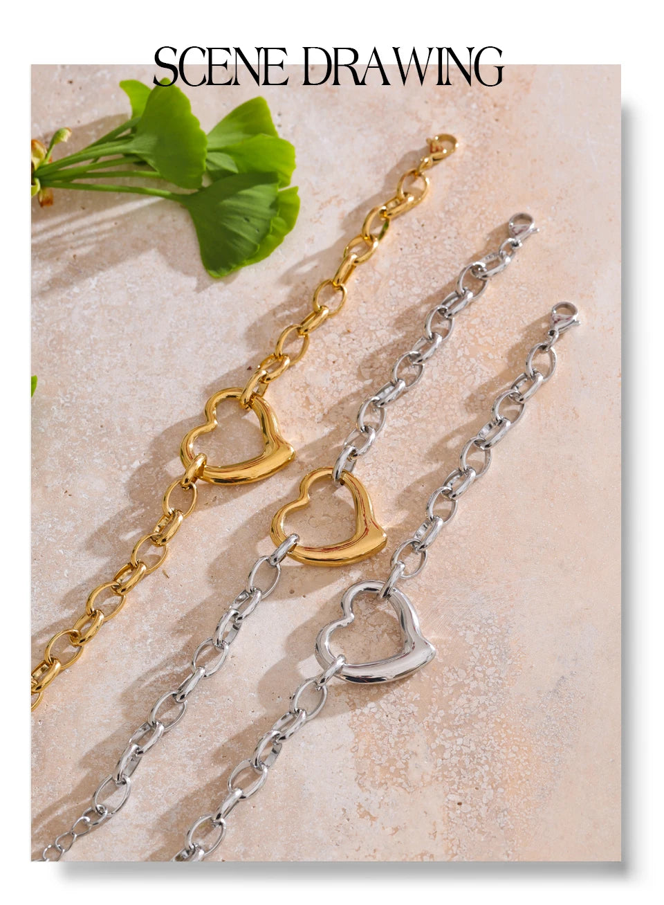 Chunky Chain Heart Bracelet