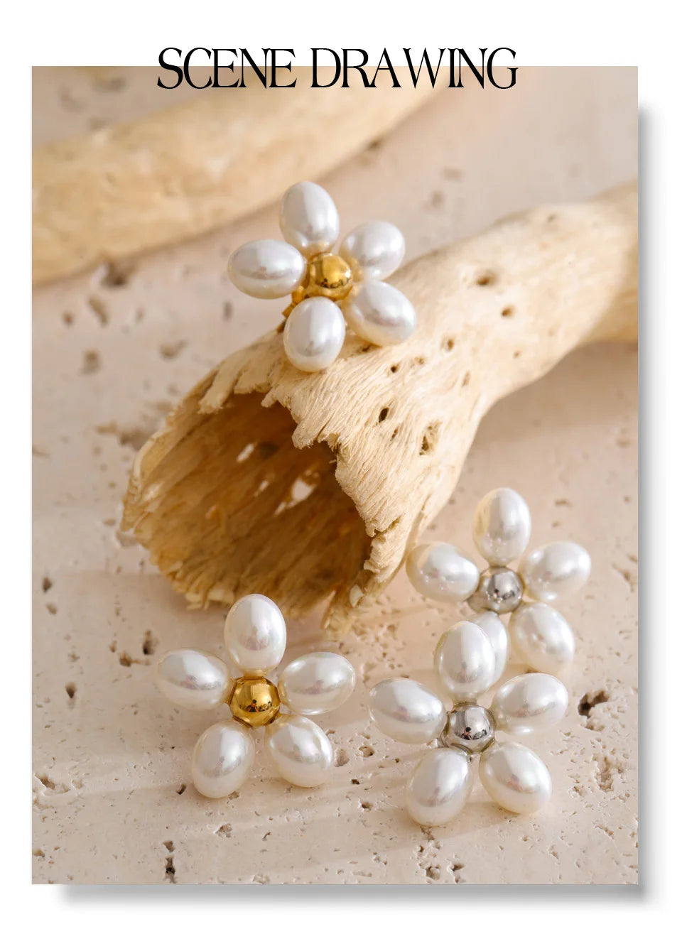Pearls Flower Earrings