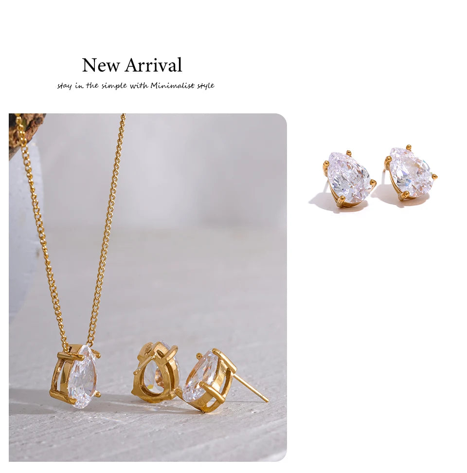 Pear Crystal Necklace