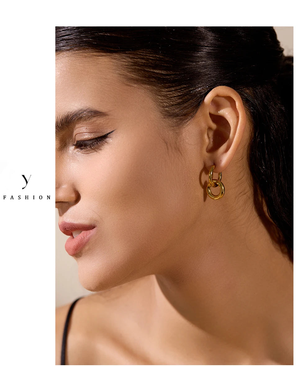 Double-Link Drop Earrings