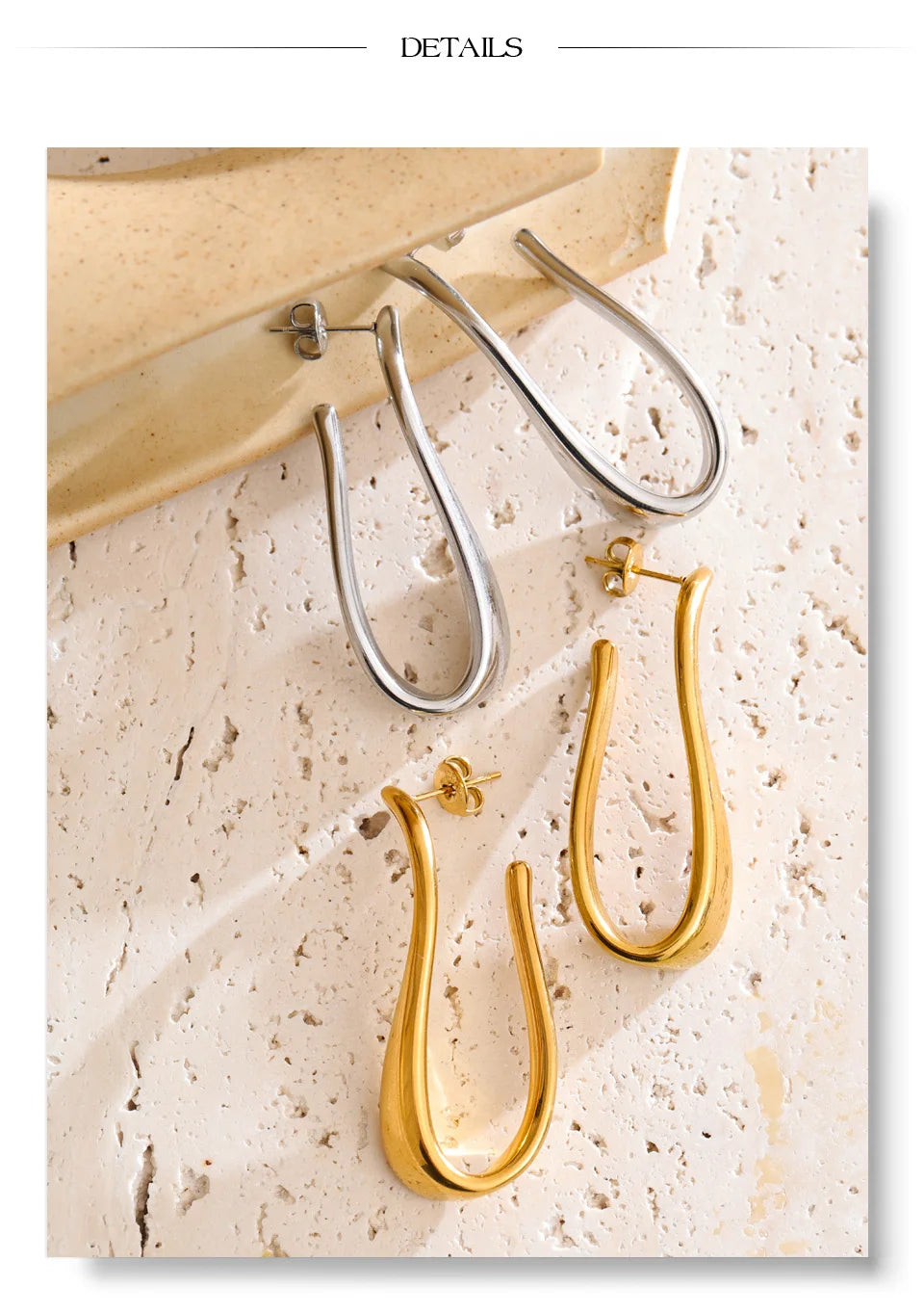 Sculptural Gold Drop Earrings