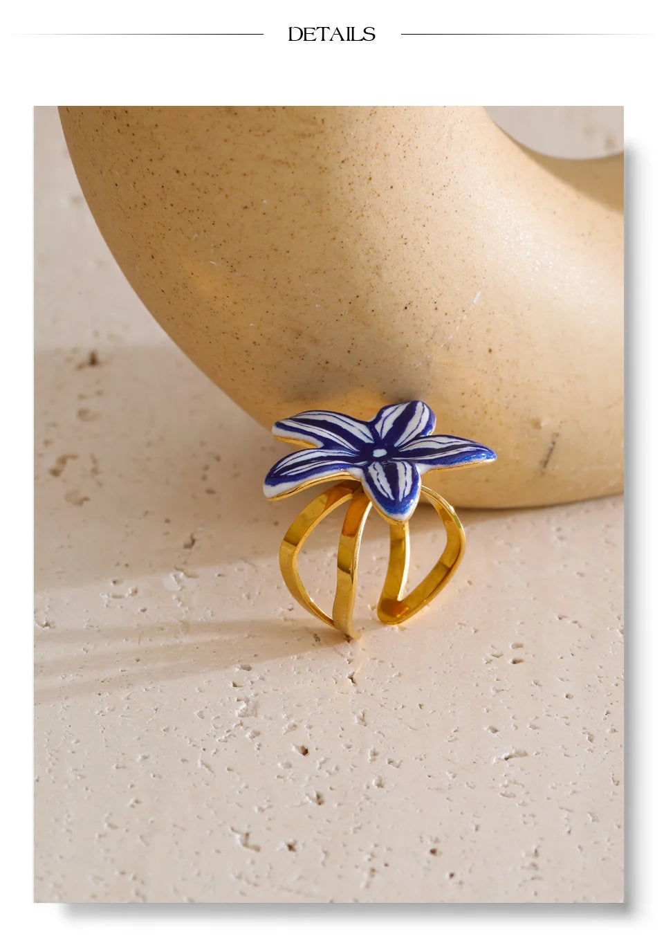 Blue Blossom Statement Ring