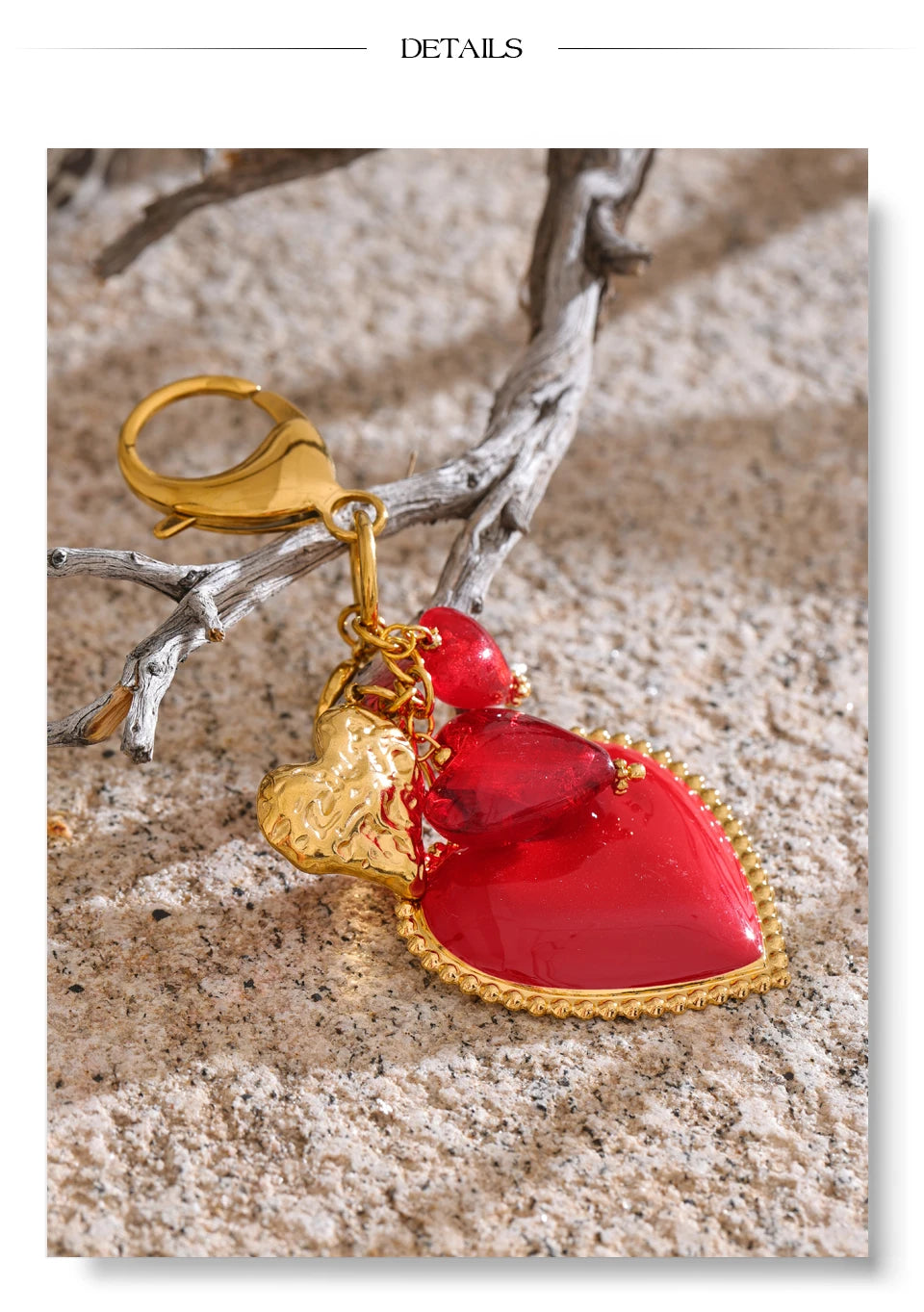 Red Glass Drop Key Chains