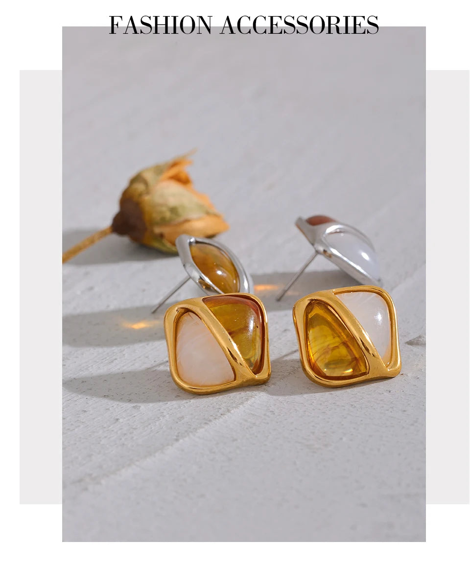 Sculptural Square Studs