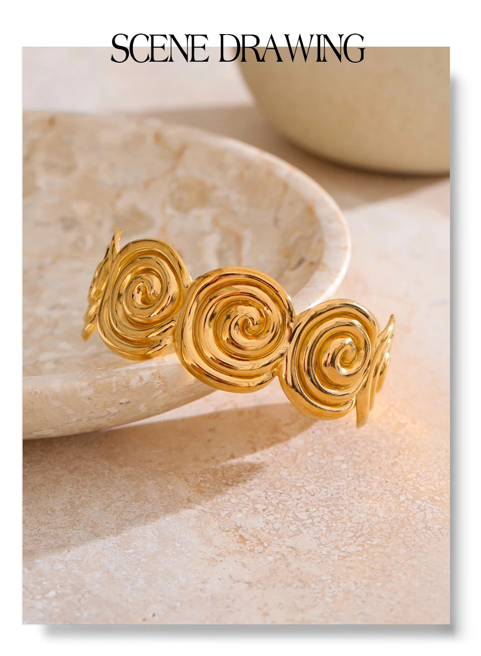 Spiral Gold Cuff Bracelet