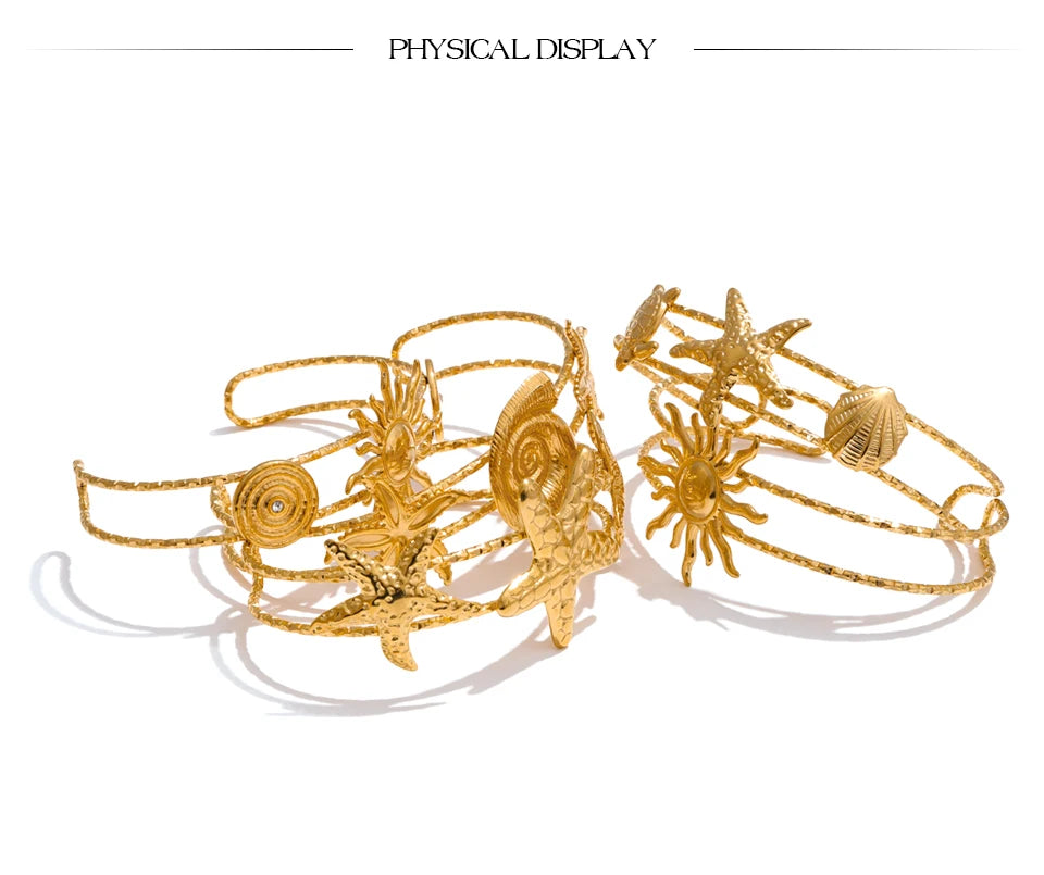 Sun & Star Bangle Bracelet