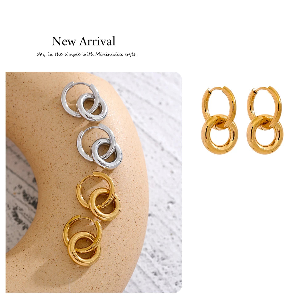 Double-Link Drop Earrings