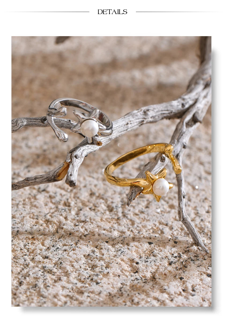 Pearl Flower Open Adjustable Ring