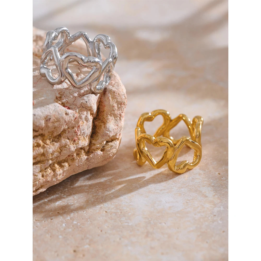 Gold Geometric Party Ring