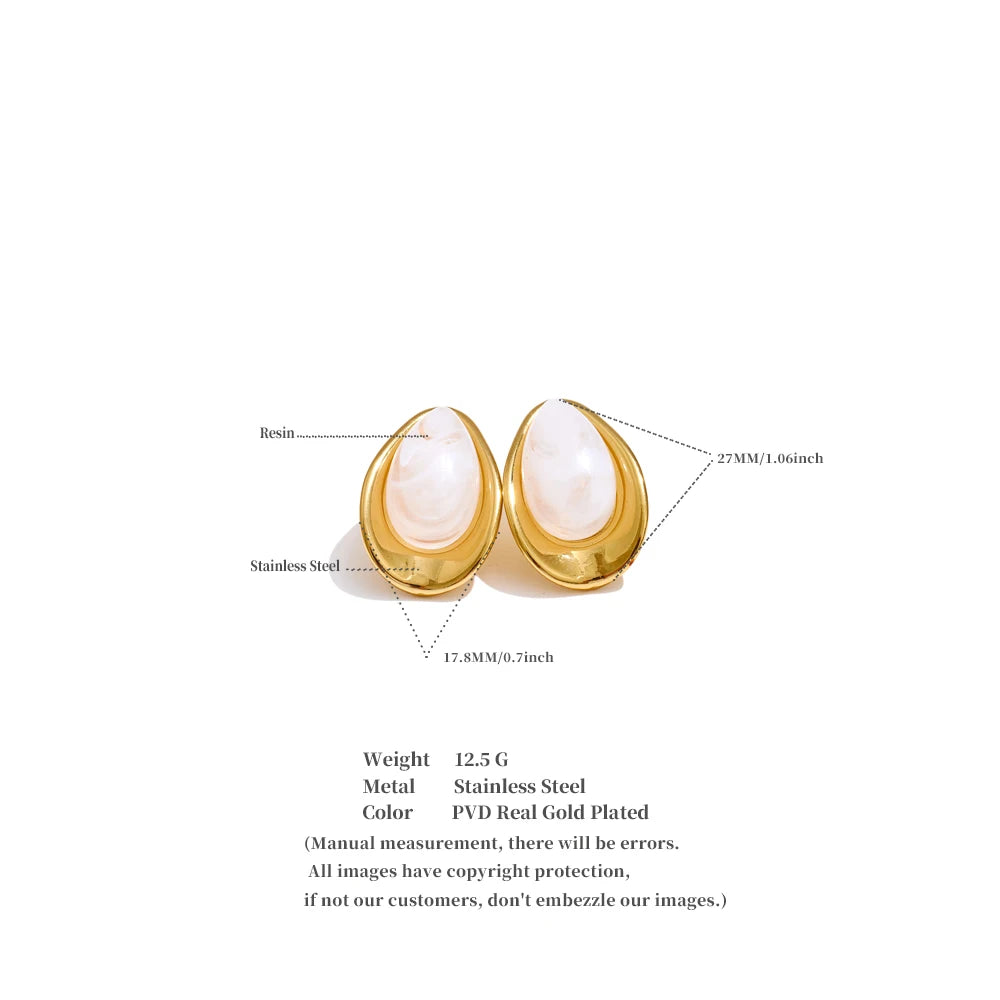 Golden Oval Glow Earrings