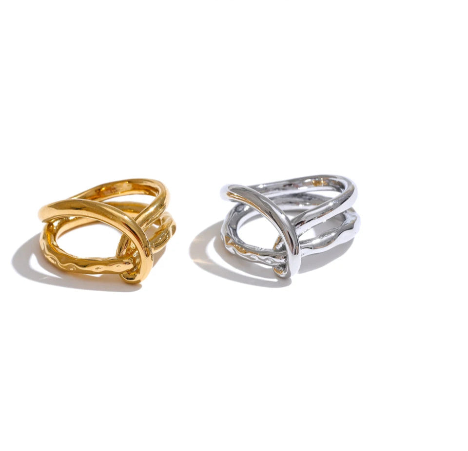 Bold Geometric Gold Ring