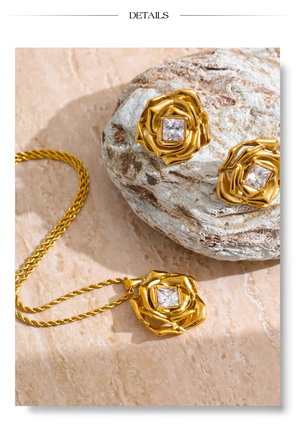 Rose Crystal Jewelry Set