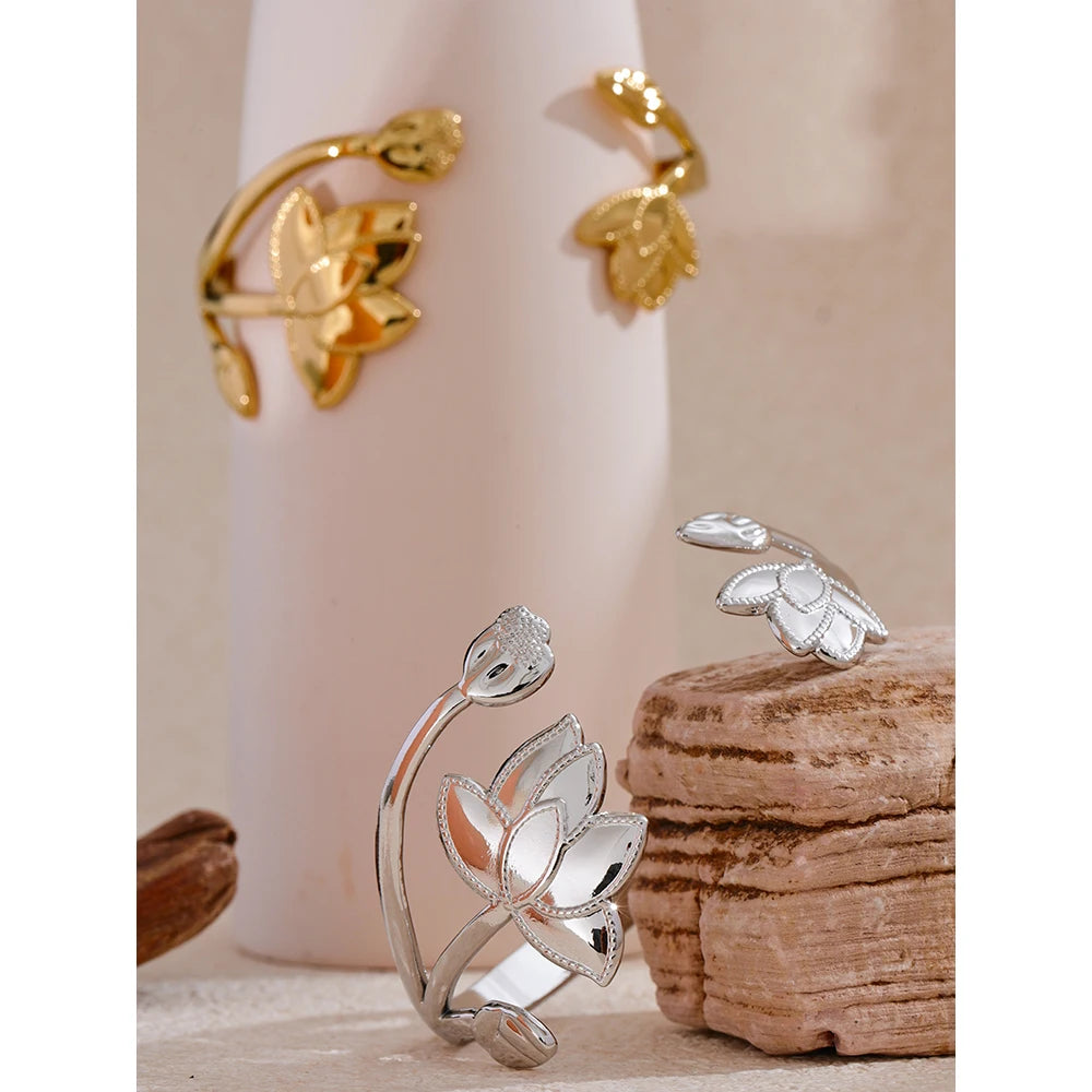 Botanical Open Cuff Bracelet