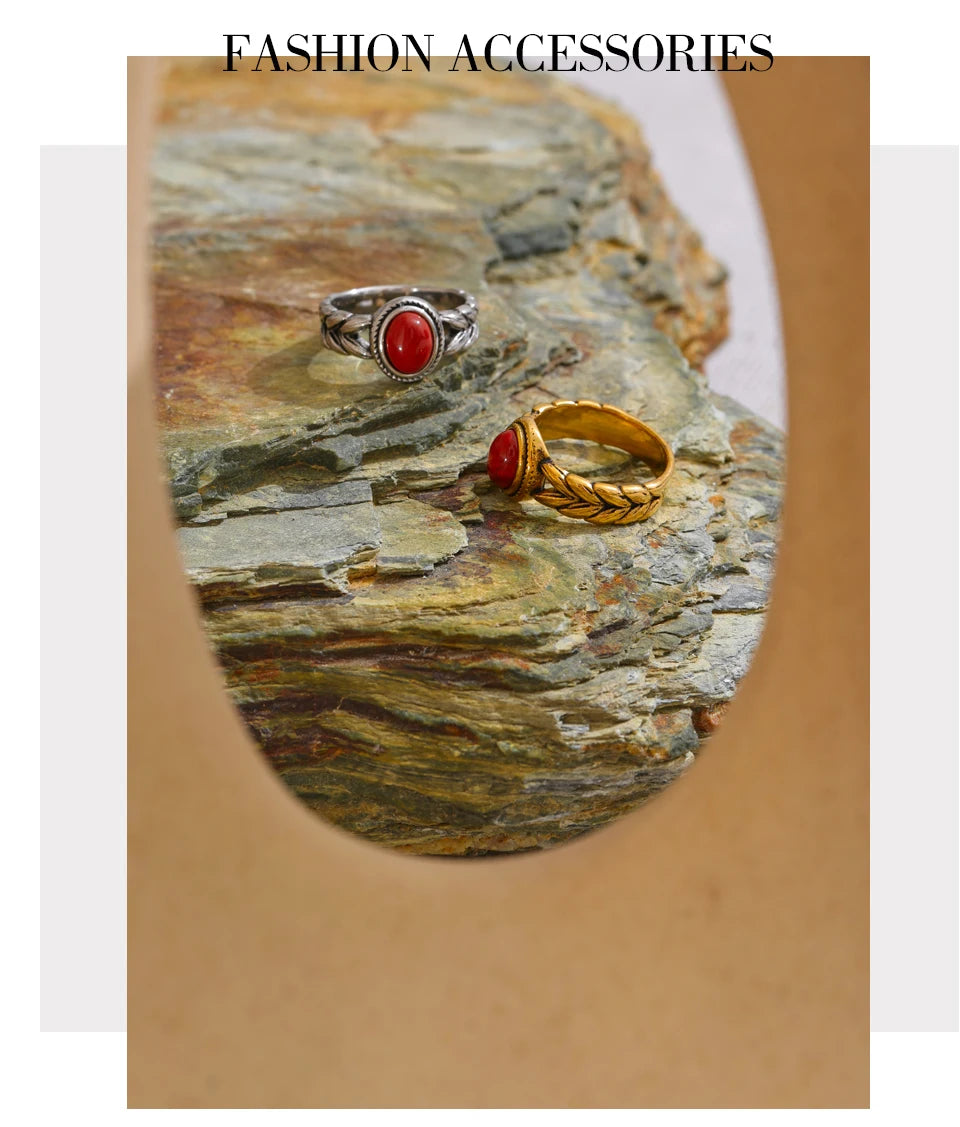 Garnet-Inspired Oval Ring