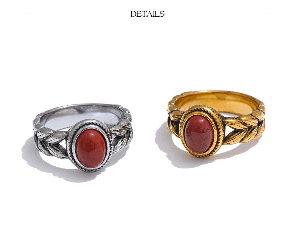 Garnet-Inspired Oval Ring