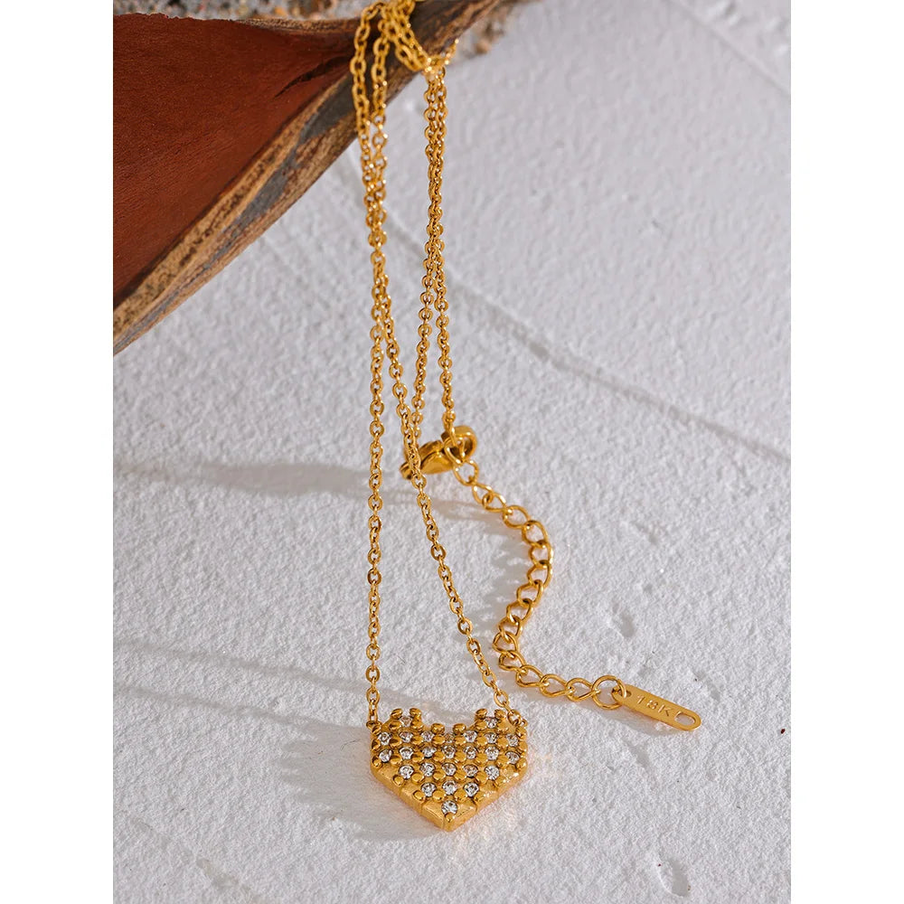 Honeycomb Heart Necklace