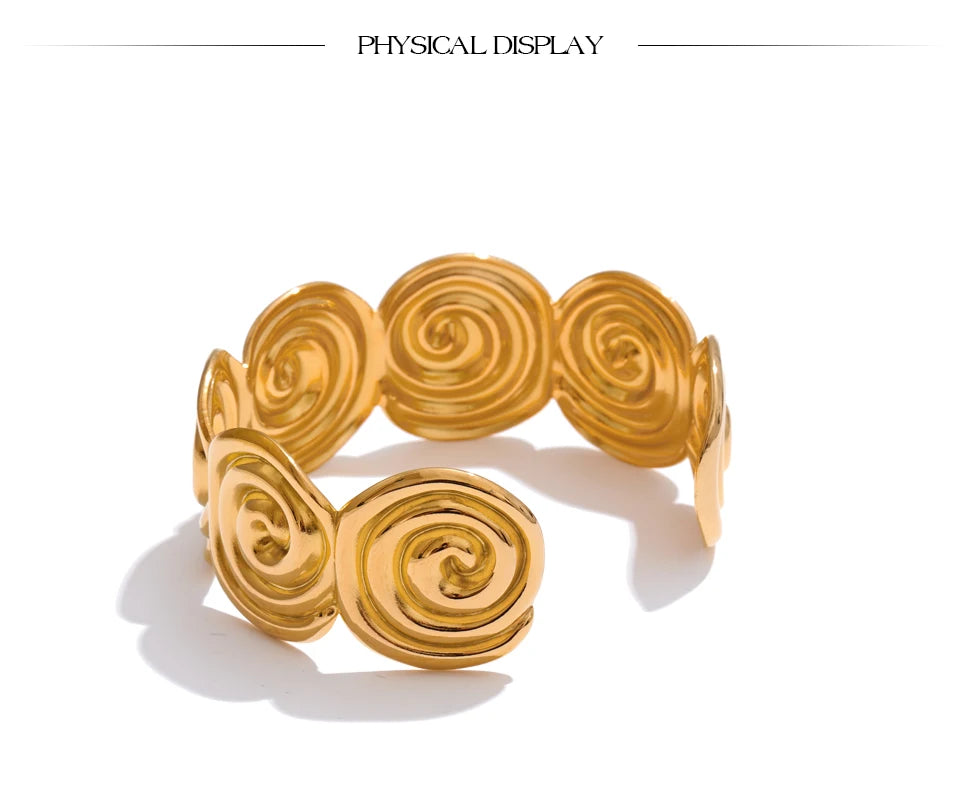 Spiral Gold Cuff Bracelet