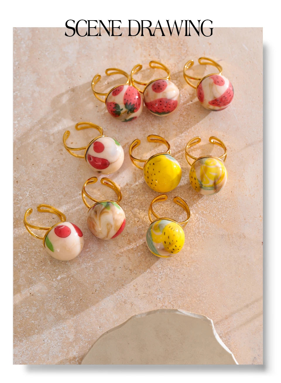 Fruity Charm Rings