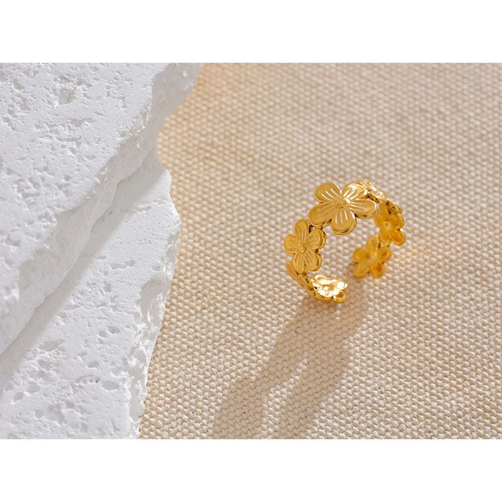 Textured Floral Ring