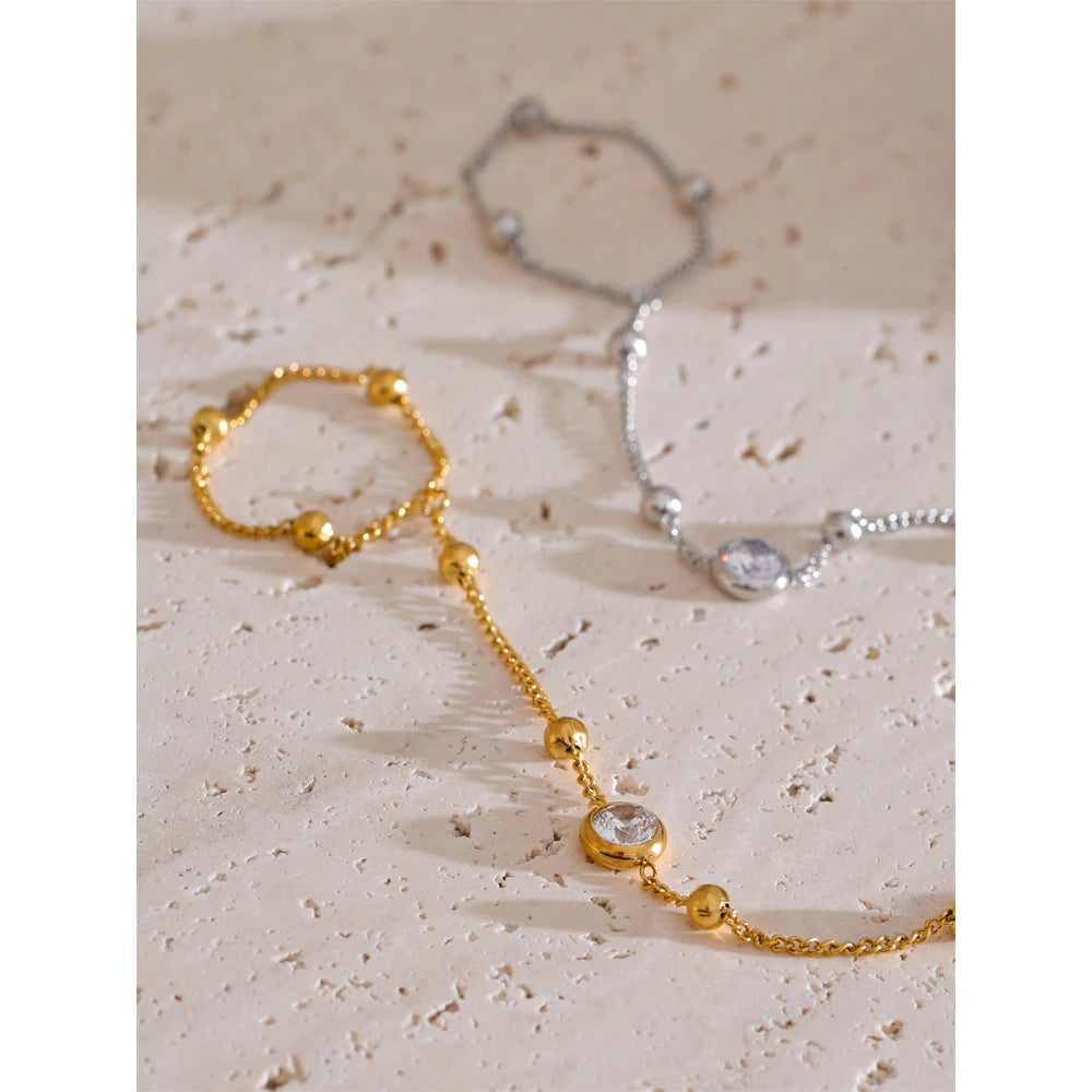 Natural Pearl Hand Chain Finger Bracelet