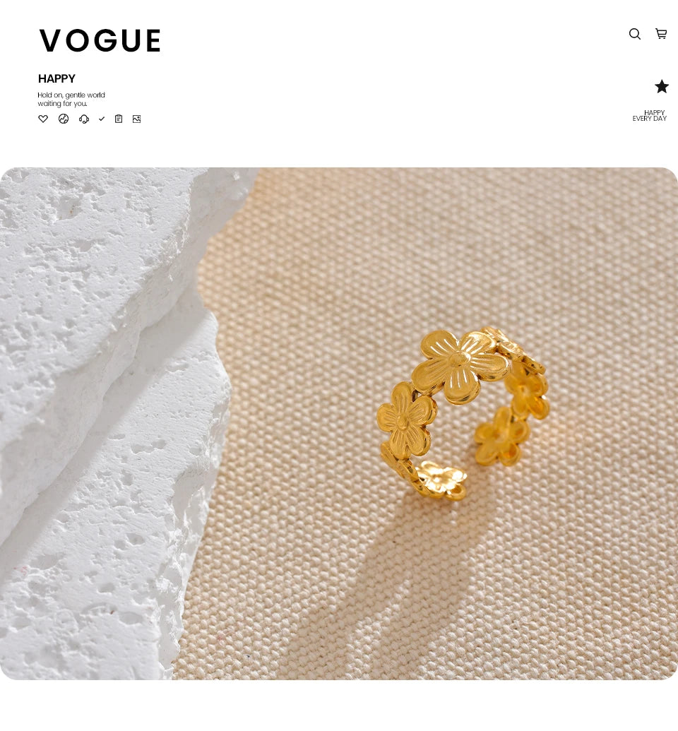 Textured Floral Ring