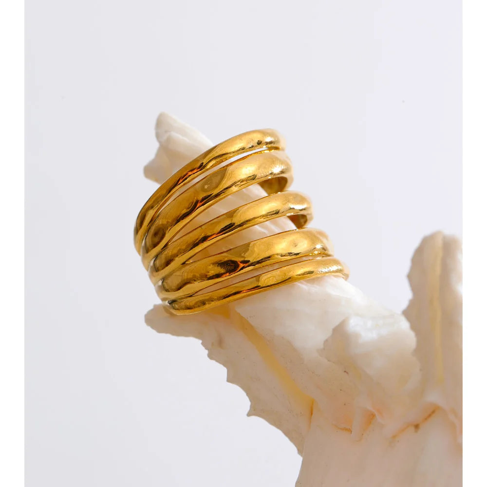 Melted Gold Ring Stack