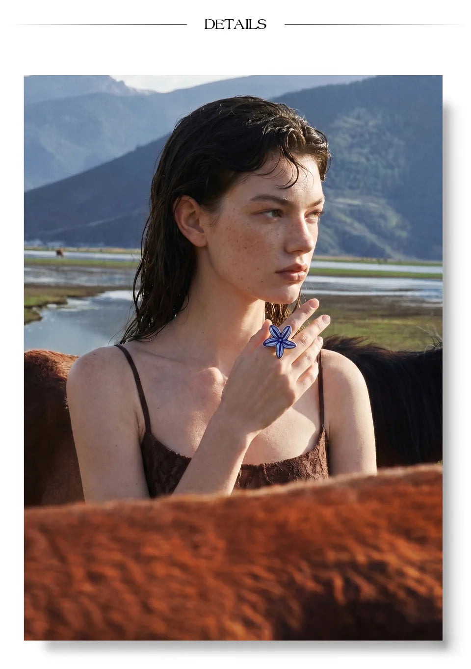 Blue Blossom Statement Ring