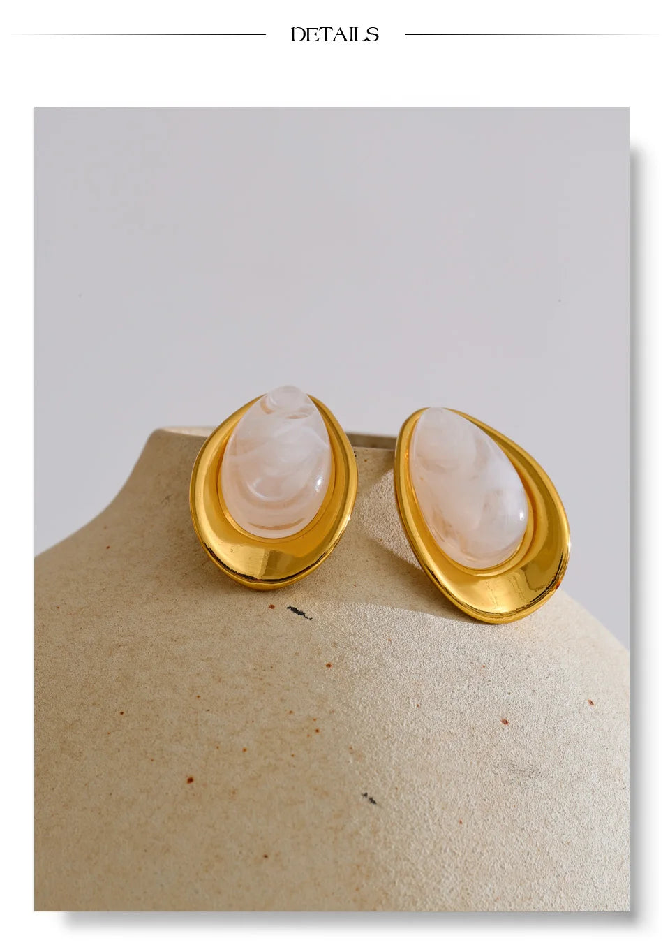 Golden Oval Glow Earrings