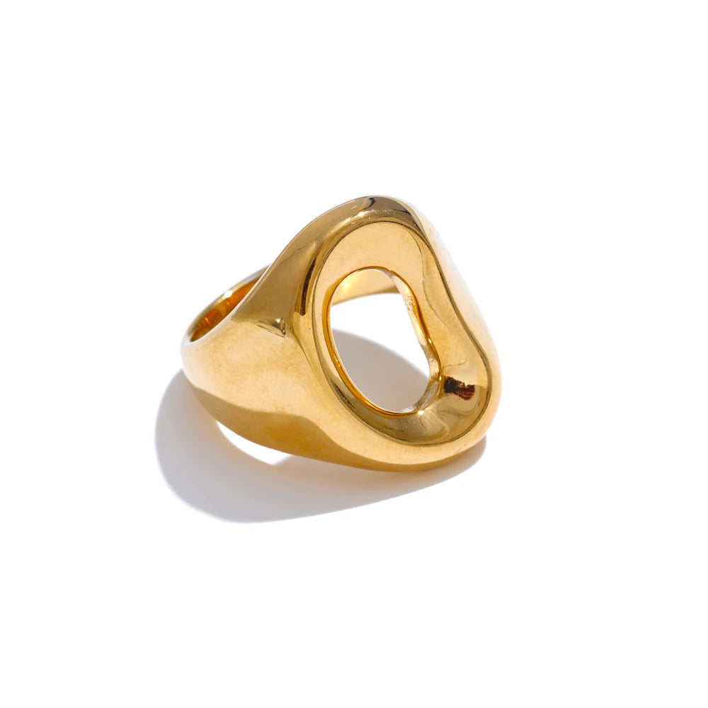 Golden Luxe Geometric Party Ring