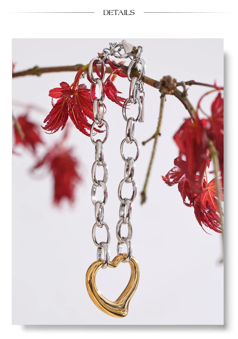 Chunky Chain Heart Bracelet