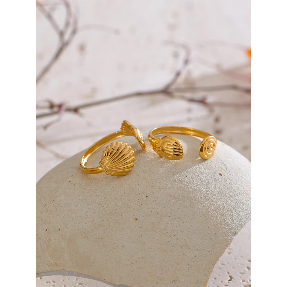 Adjustable Shell Open Ring