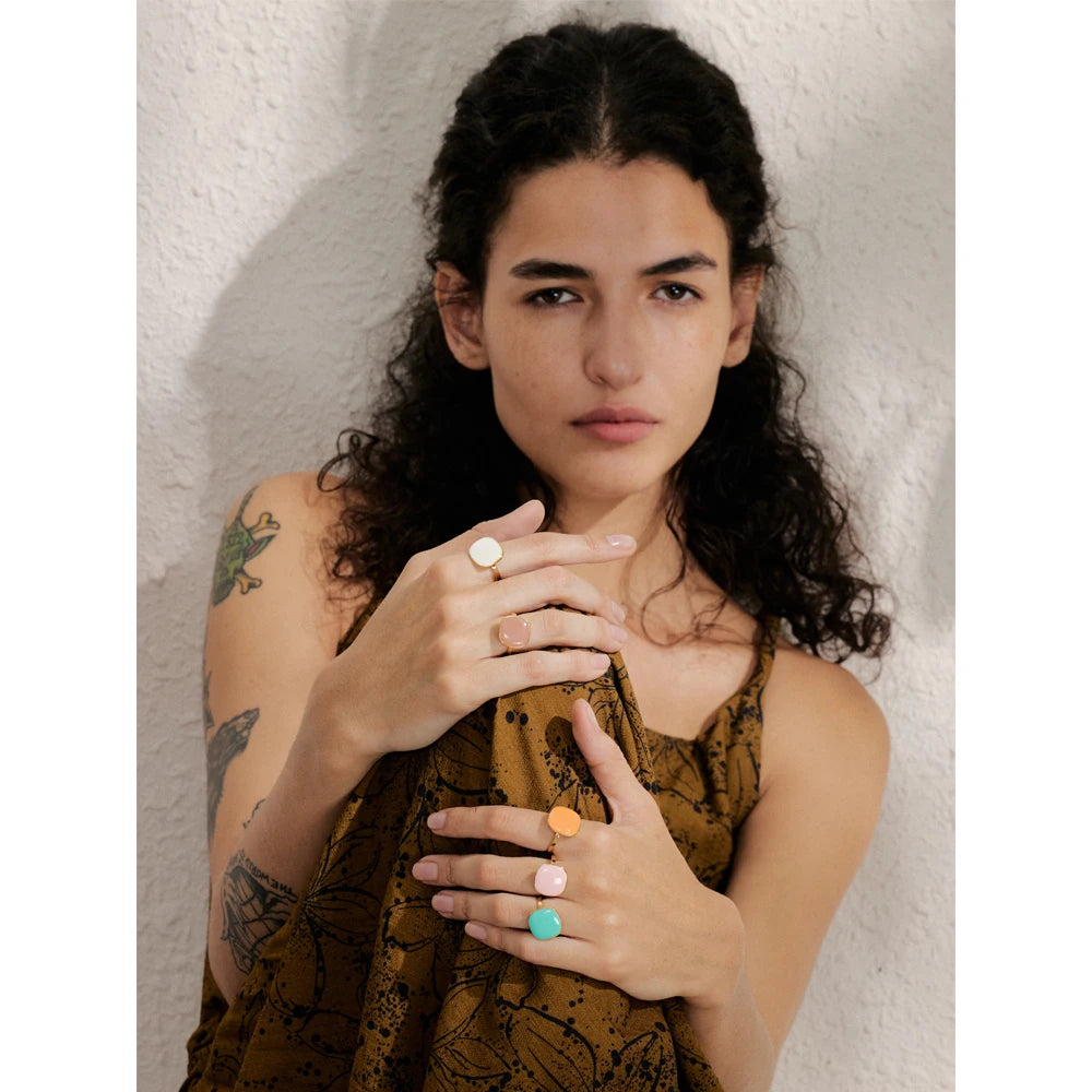 Pastel Stone Ring Set