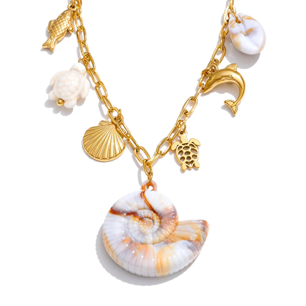 Dolphin Conch Pendant