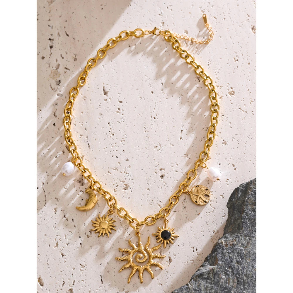 Radiant Sun Charm Necklace