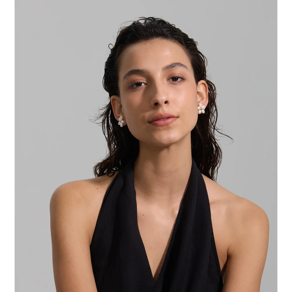 Pearls Flower Earrings