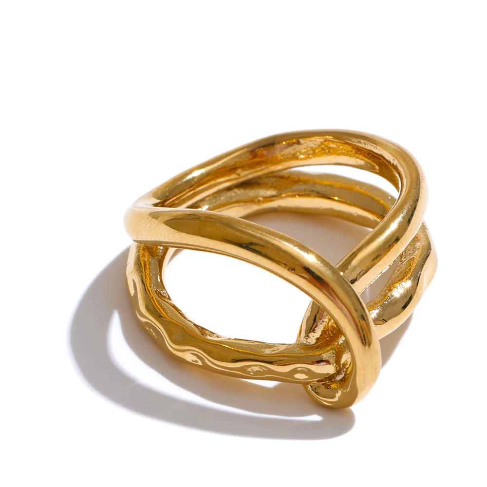 Bold Geometric Gold Ring