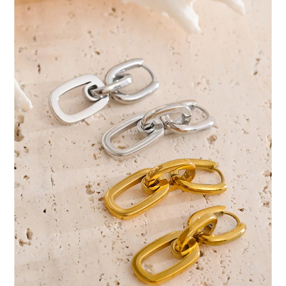 Modern Link Earrings