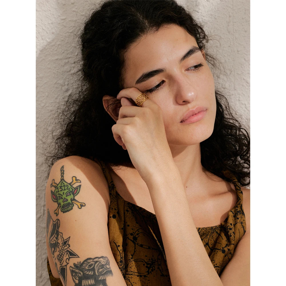 Golden Lace Statement Ring