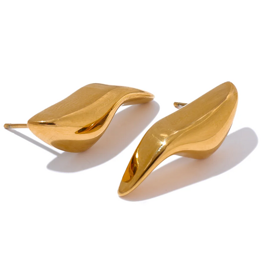 Shimmering Gold Stud Earrings