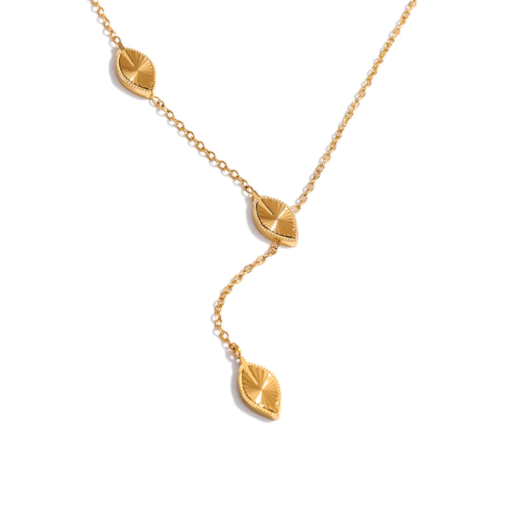 Golden Drop Lariat Necklace