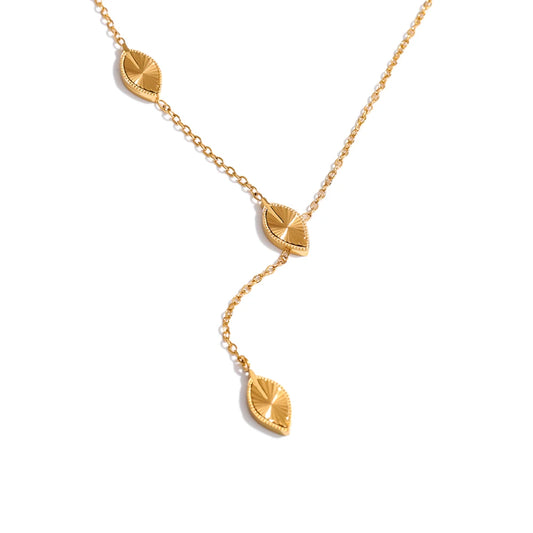 Golden Drop Lariat Necklace