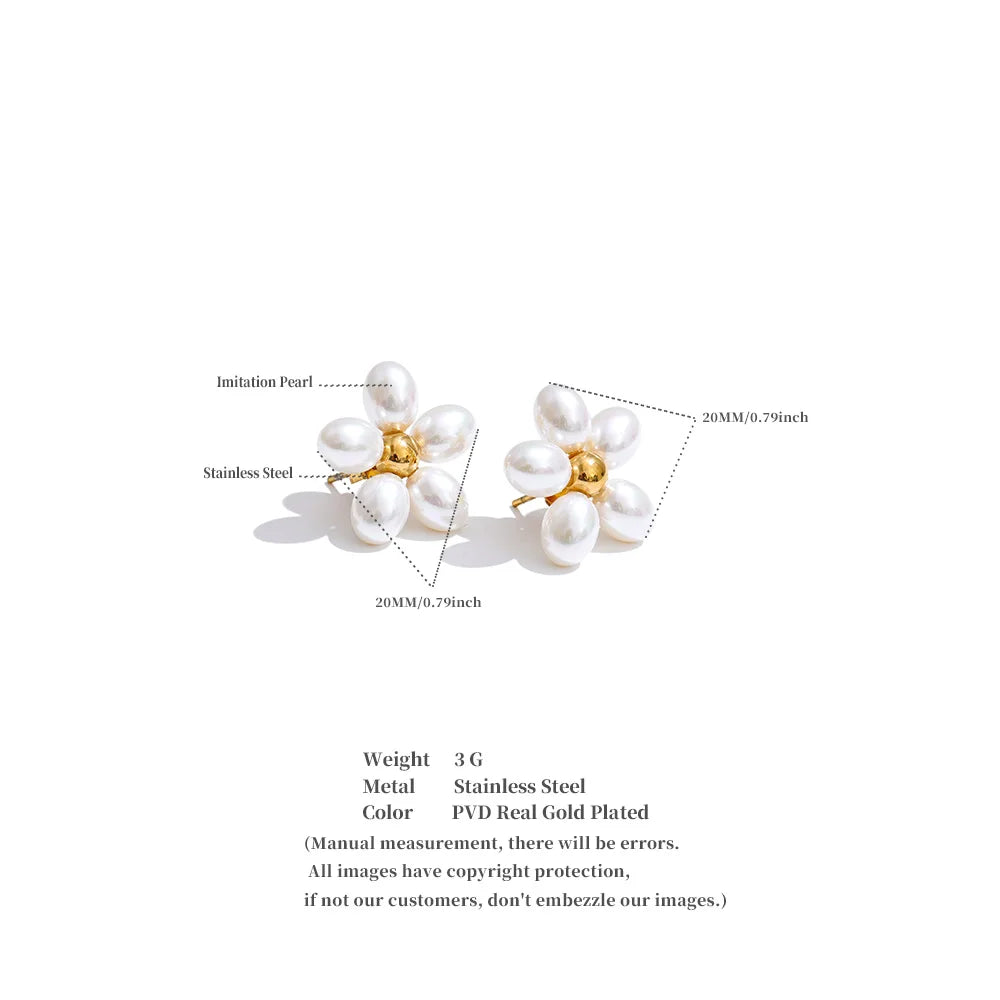 Pearls Flower Earrings