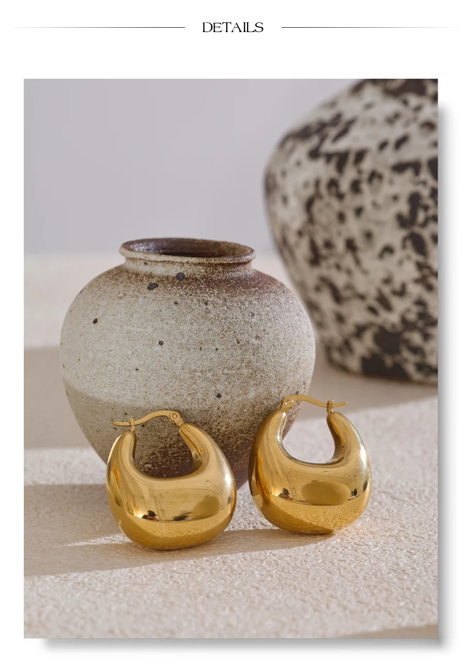 Sculptural Teardrop Hoops