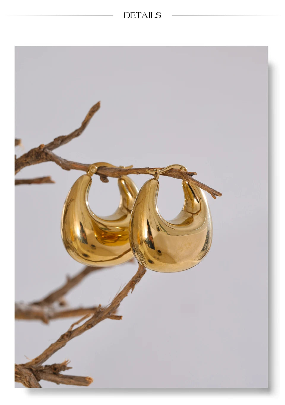 Sculptural Teardrop Hoops