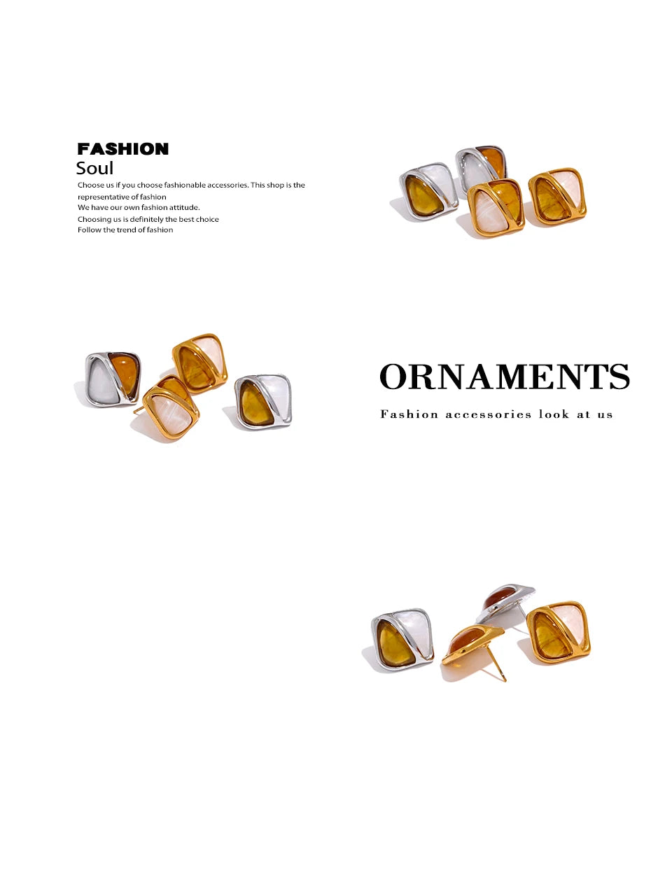 Sculptural Square Studs