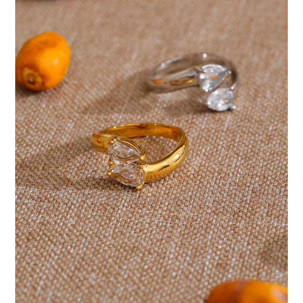 Double Crystal Ring